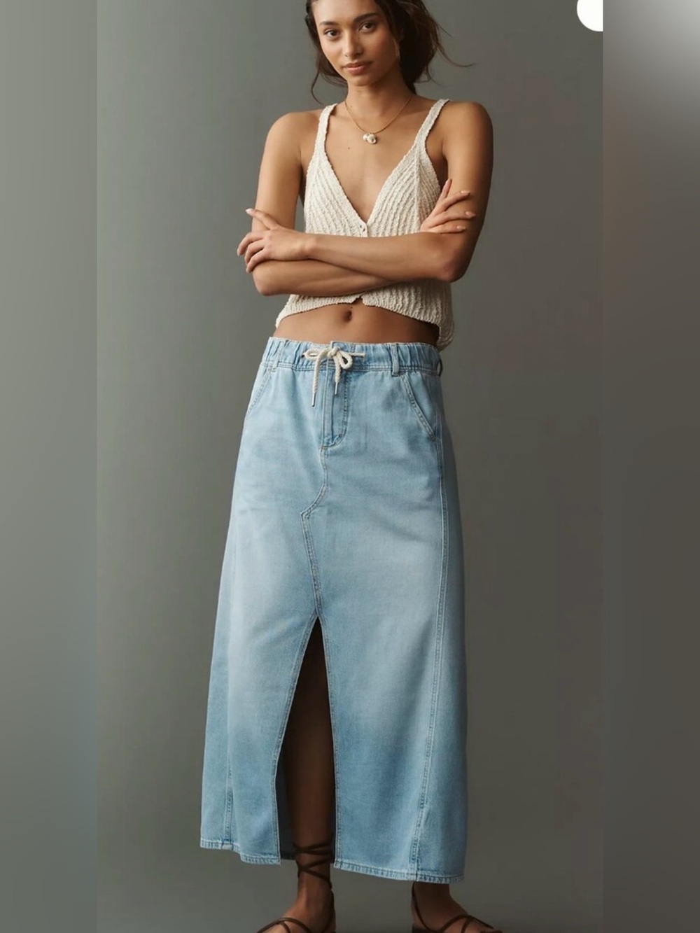 Anthropologie Pilcro Adi Denim Long Skirt Size 4